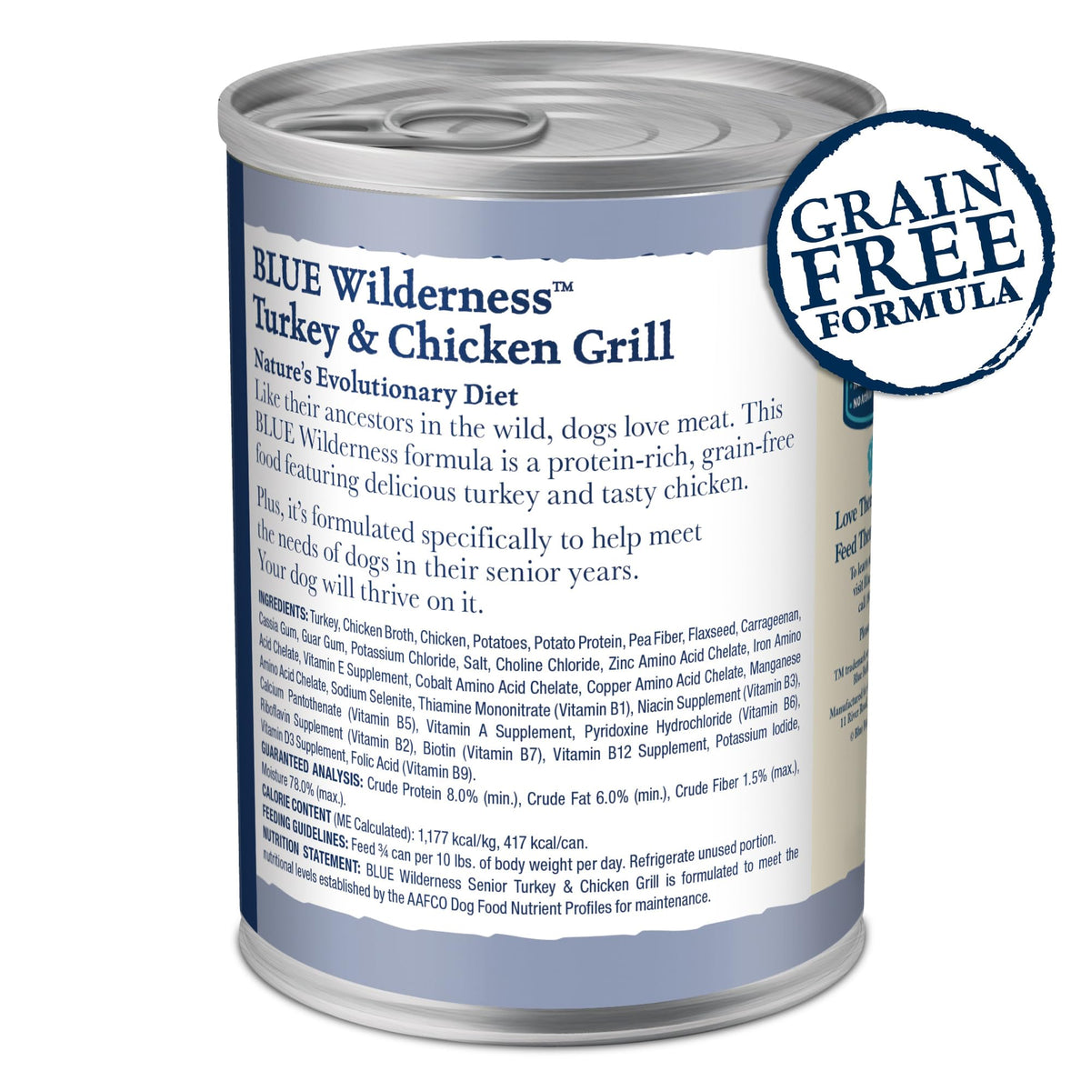 High Protein Wet Food for Senior Dogs, Turkey & Chicken, 12.5-oz Cans, Pack of 24 W5790