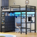 Twin Loft Bed with Desk and Storage Drawers T242690