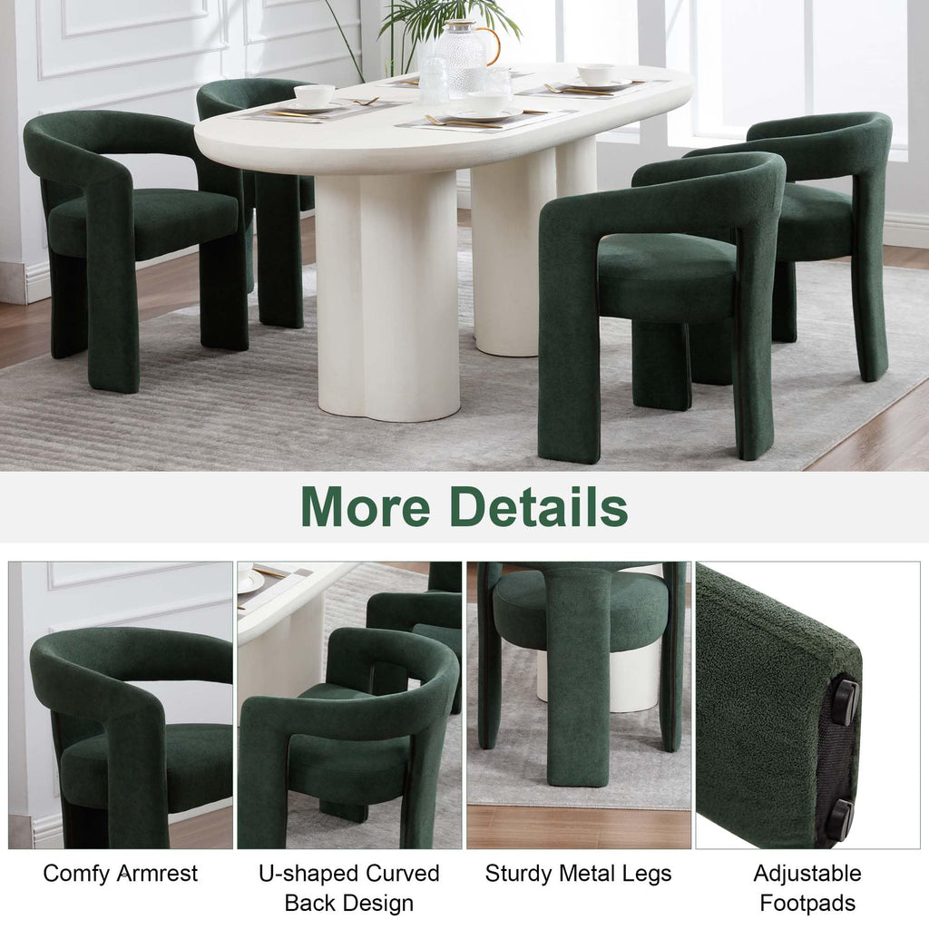 Green Upholstered Dining Chairs Set of 2 I7618