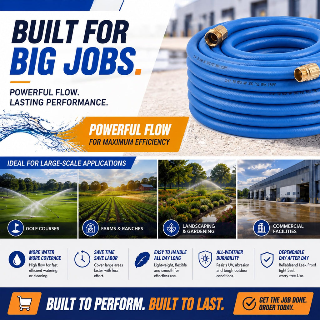 3/4" x 100 ft Lightweight Flexible Garden Hose V6693