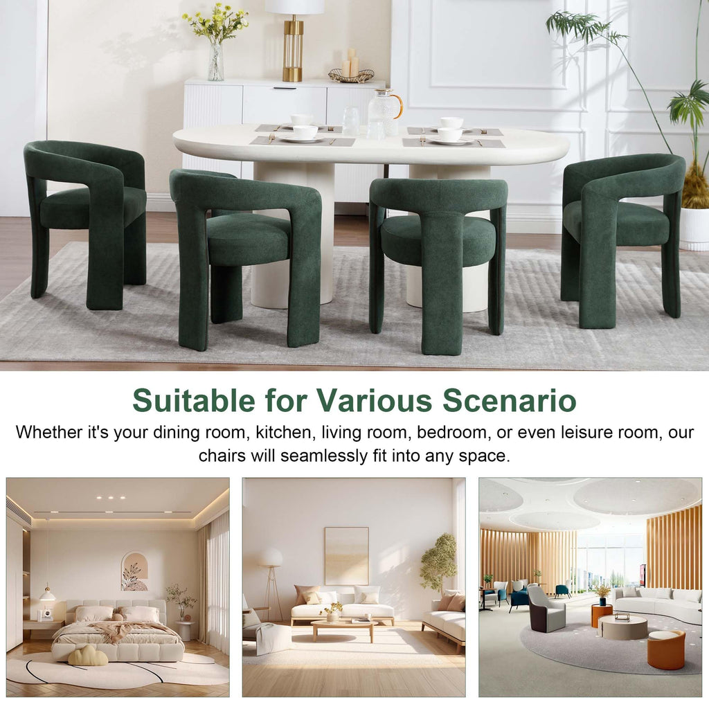 Green Upholstered Dining Chairs Set of 2 I7618