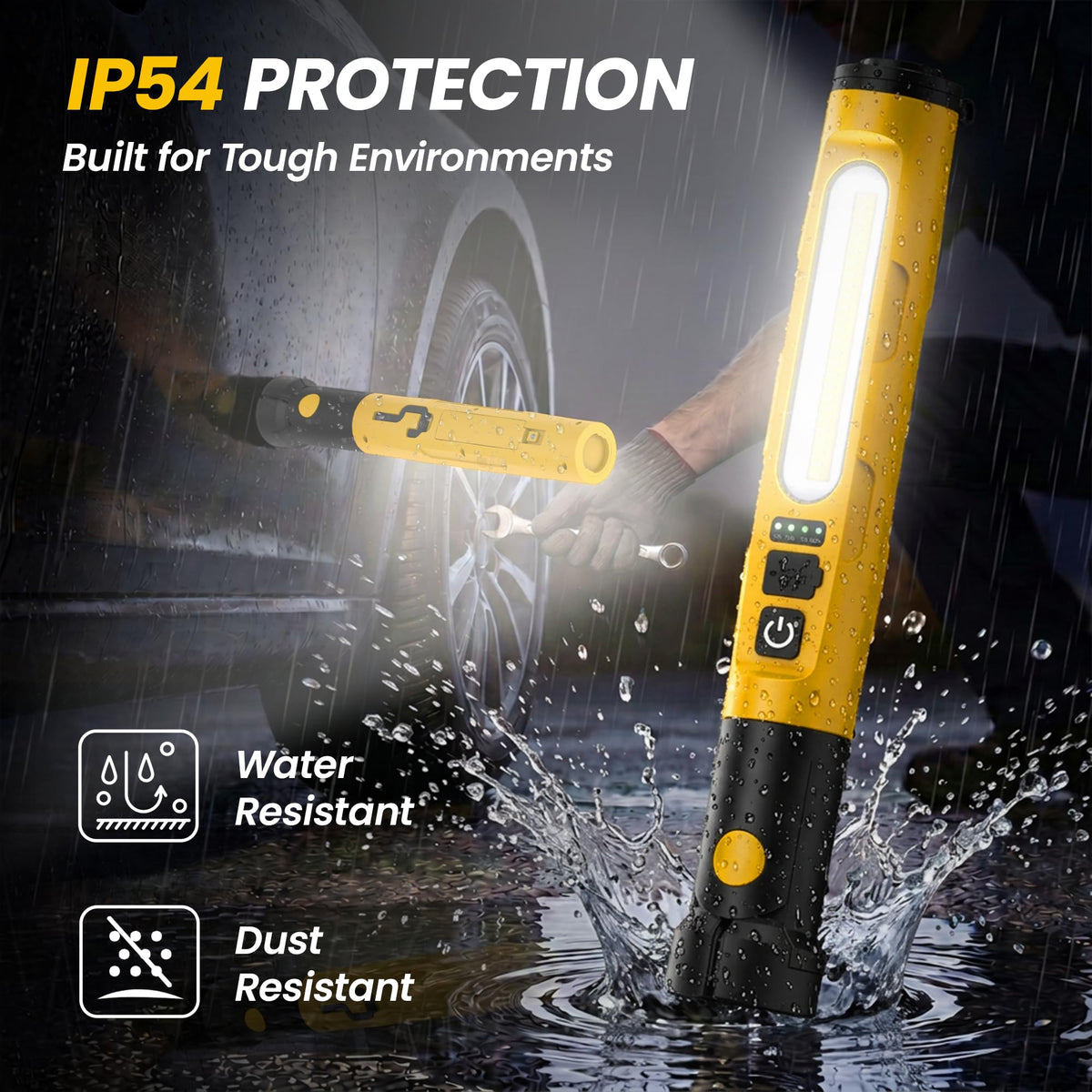 Magnetic Rechargeable LED Work Light with Detachable Dual Light Bars I401