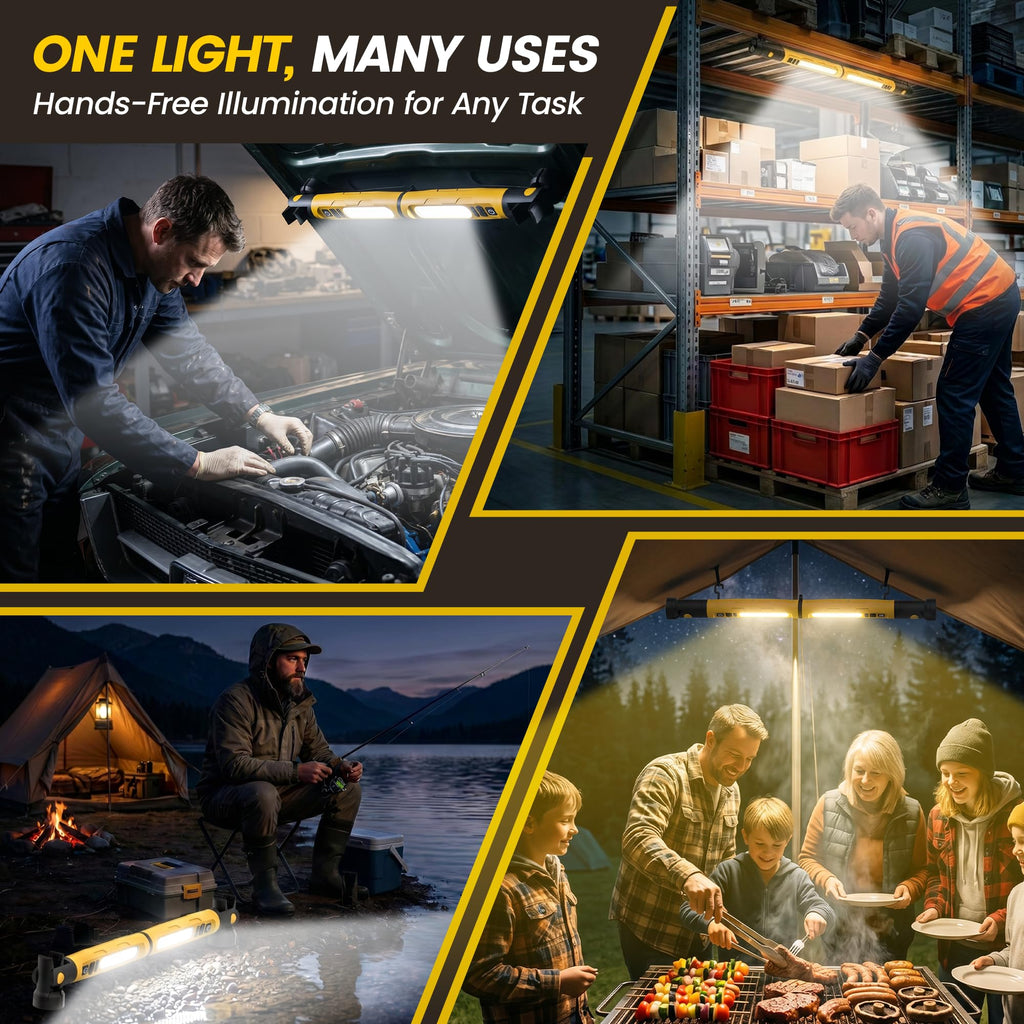 Magnetic Rechargeable LED Work Light with Detachable Dual Light Bars I401