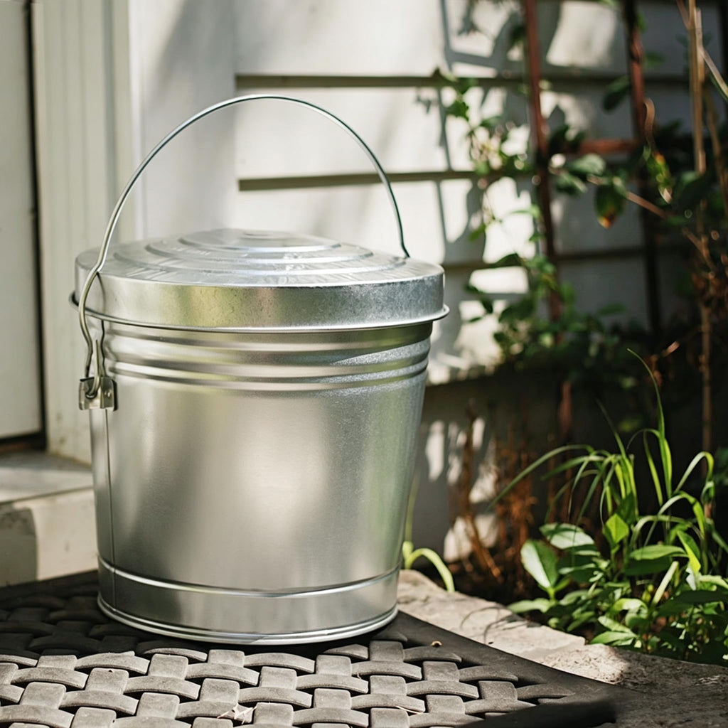 6 Gallon Galvanized Steel Storage Can with Locking Lid R3127