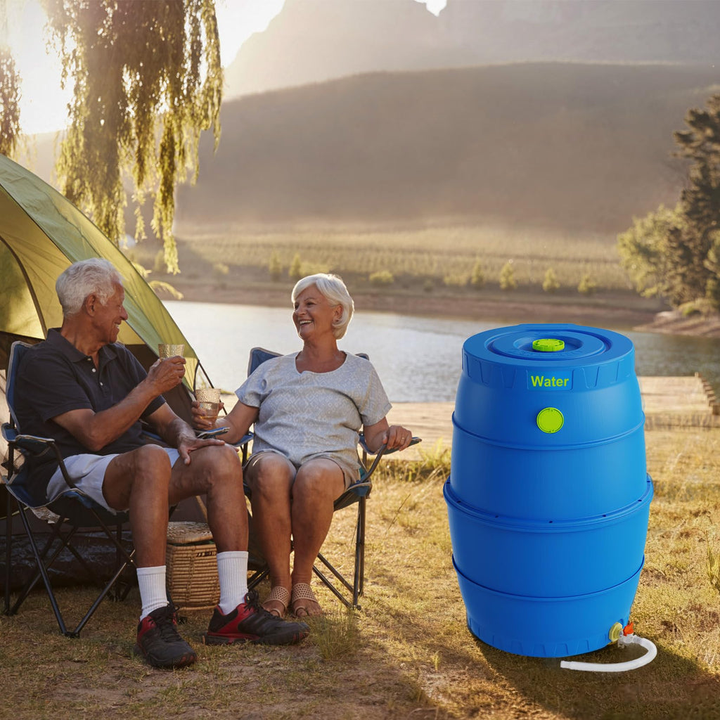 50 Gallon Blue BPA-Free Water Storage Barrel with Spigot Y652427