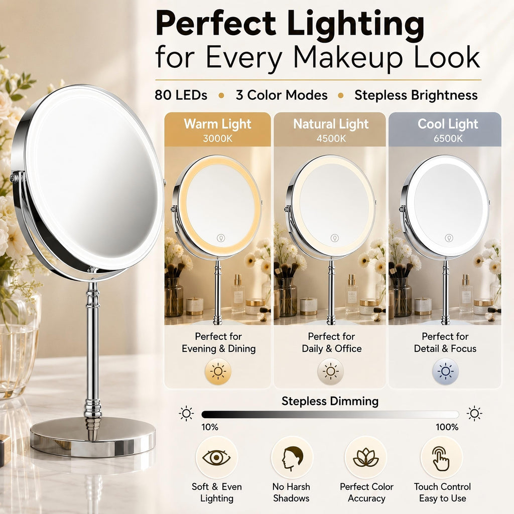Makeup Mirror with 3 Lights O19355