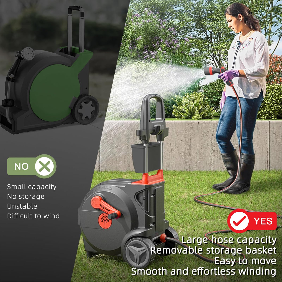 Hand-Crank Garden Hose Reel 5/8" x 100ft Z263494