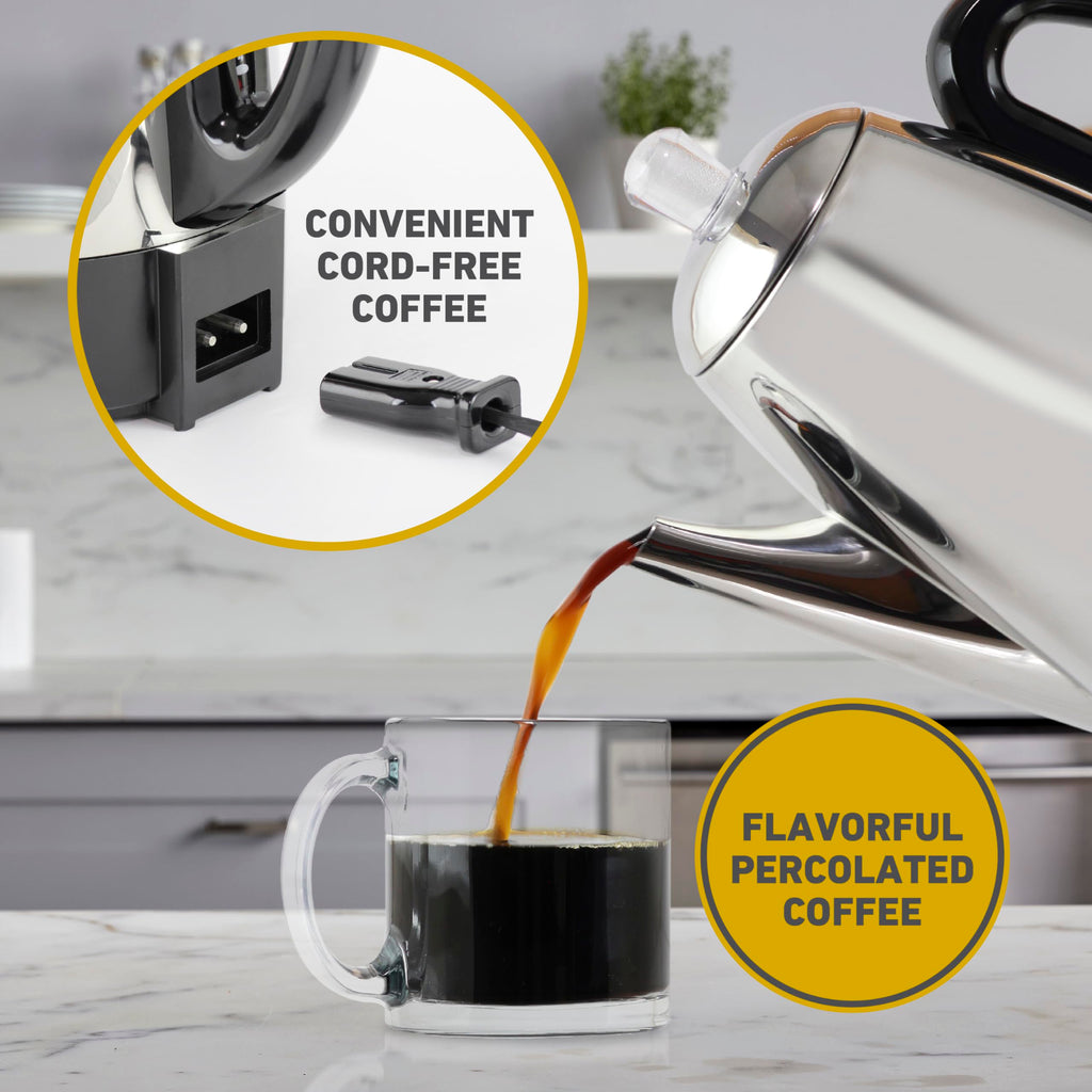 12-Cup Stainless Steel Electric Percolator Coffee Maker E144862