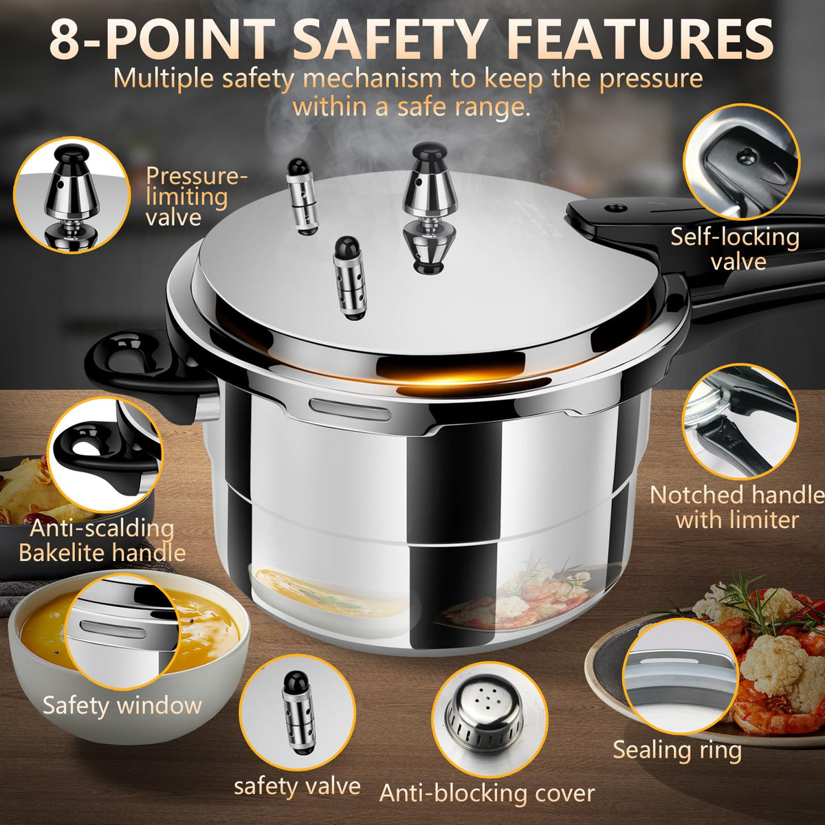 Aluminum 4.22Qt Pressure Cooker I754