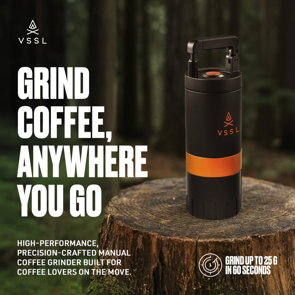 Manual Coffee Grinder with Stainless Steel Conical Burr Mill, 45 gram capacity F847