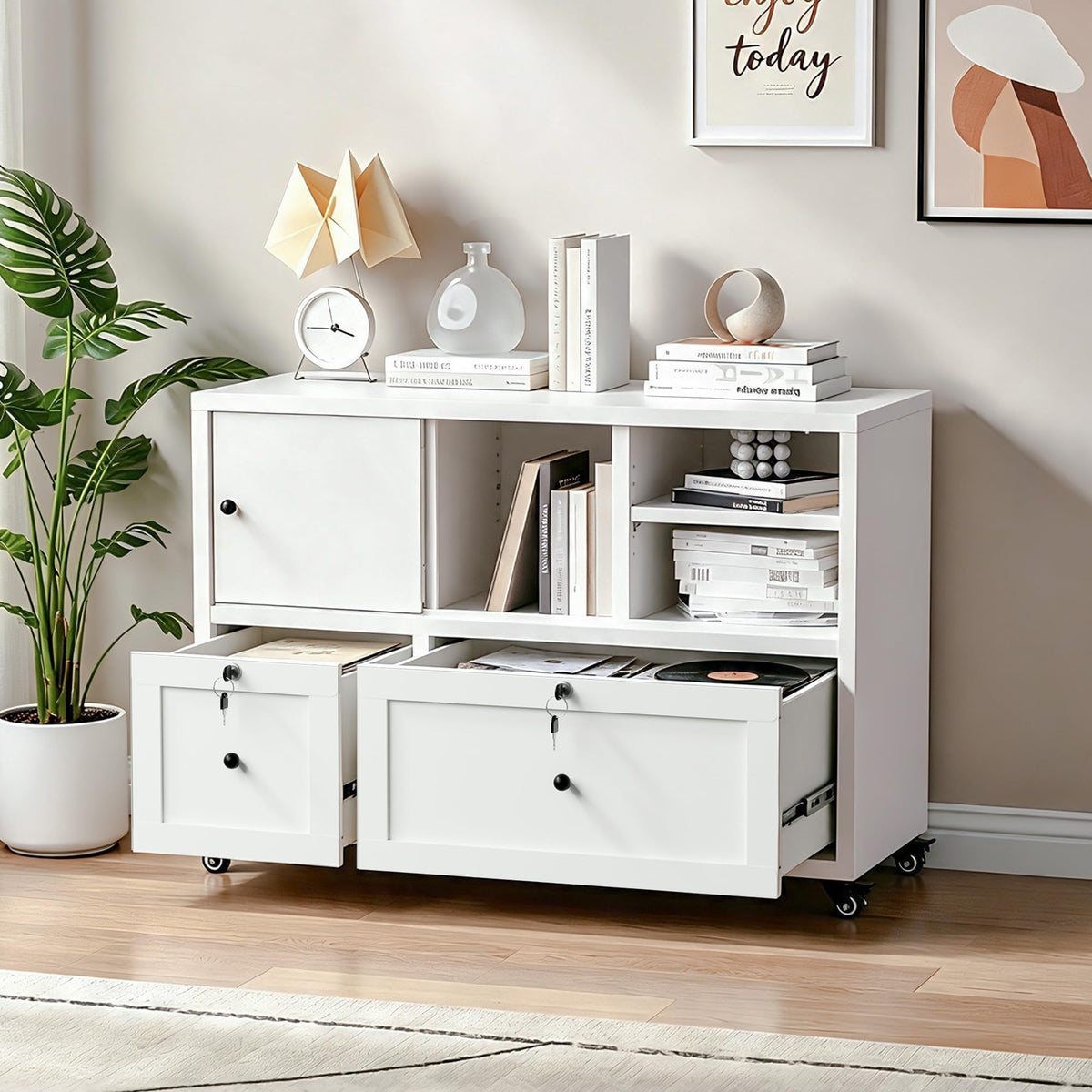 2 Drawer Mobile File Cabinet with Lock N22575