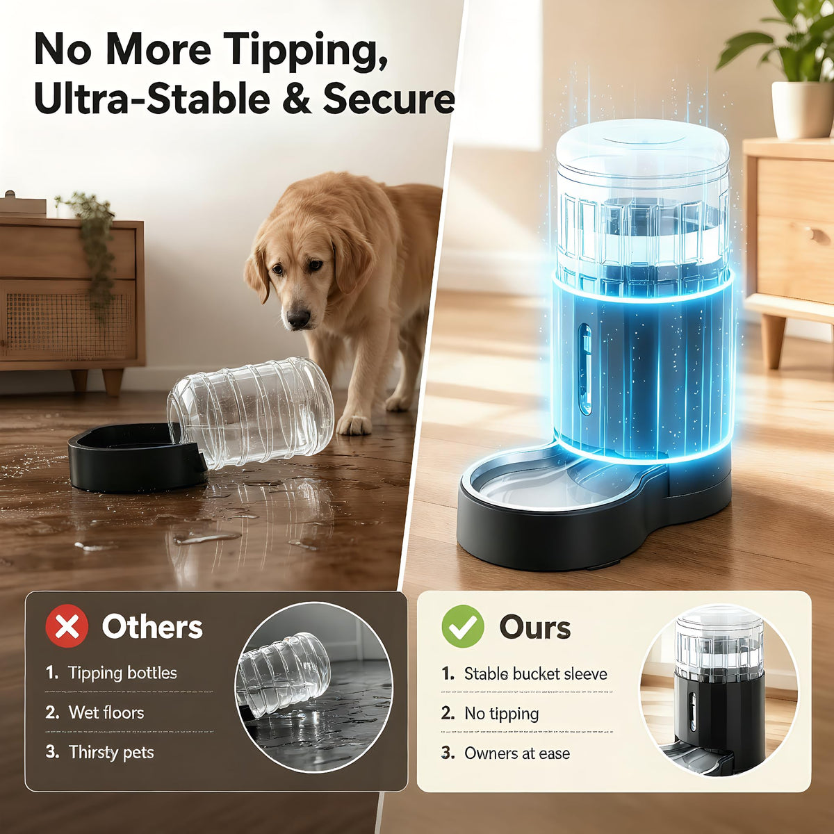 Gravity Dog Water Bowl Dispenser 8L Black O470