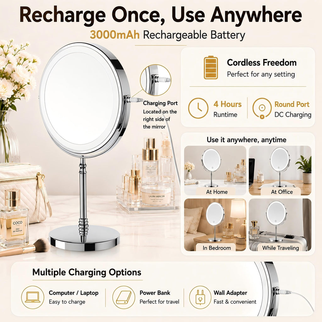 Makeup Mirror with 3 Lights O19355