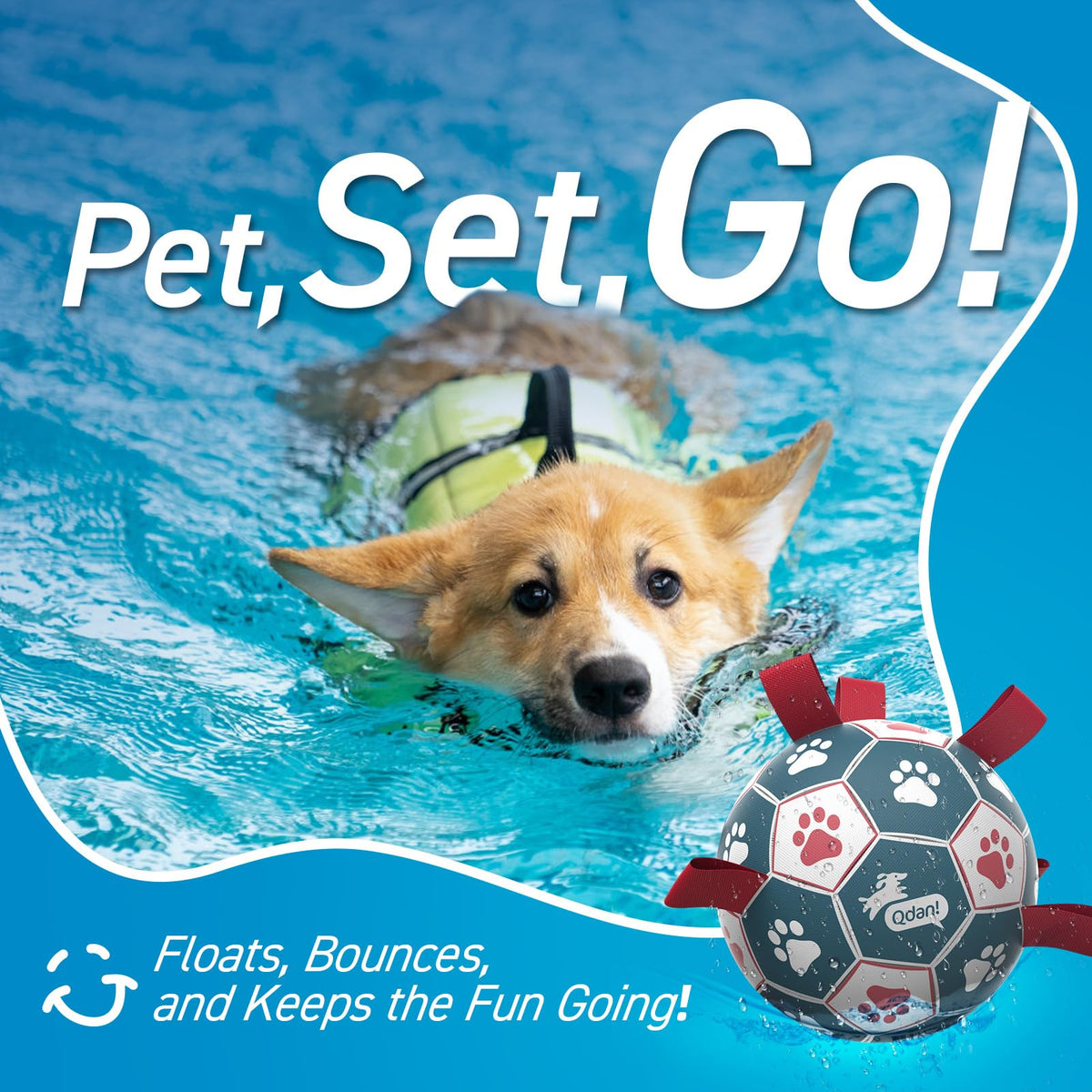 6 Inch Dog Soccer Ball with Straps Q636787