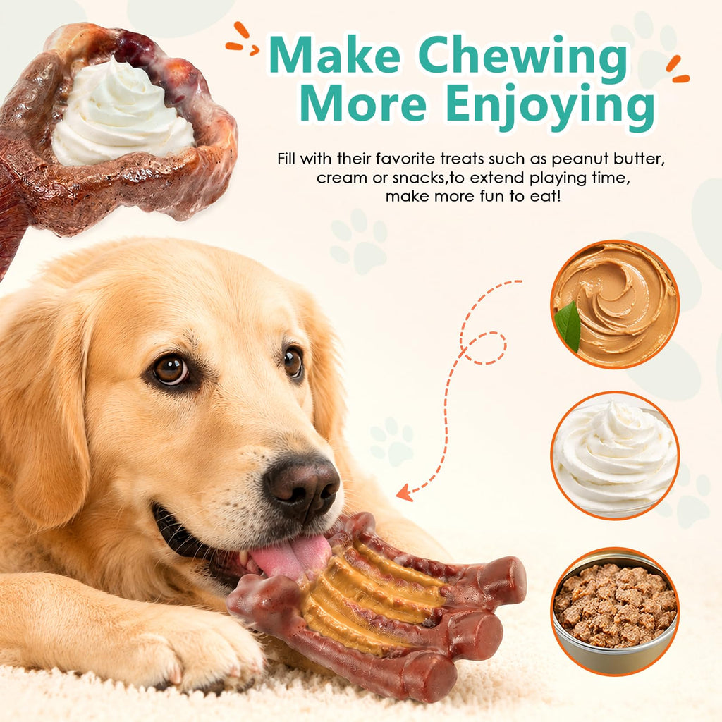 Tough Dog Chew Toys, 2 Pack Hard Nylon Bone H227